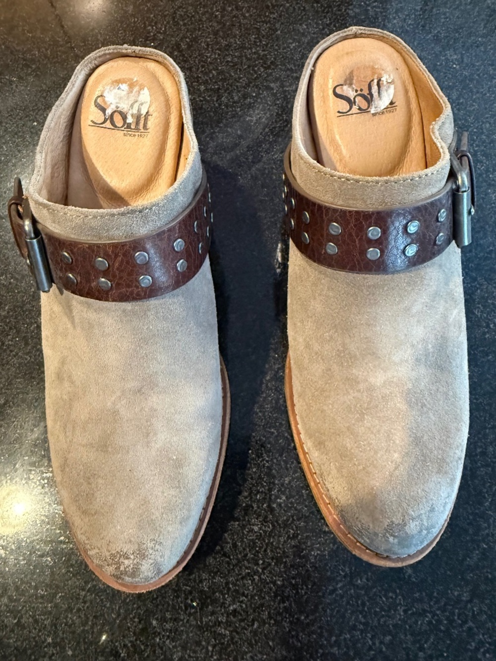 Sofft suede and leather booties